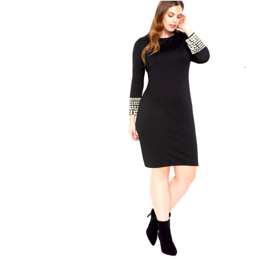 ELOQUII size 18 sheath dress with Pearl cuffs